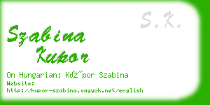 szabina kupor business card